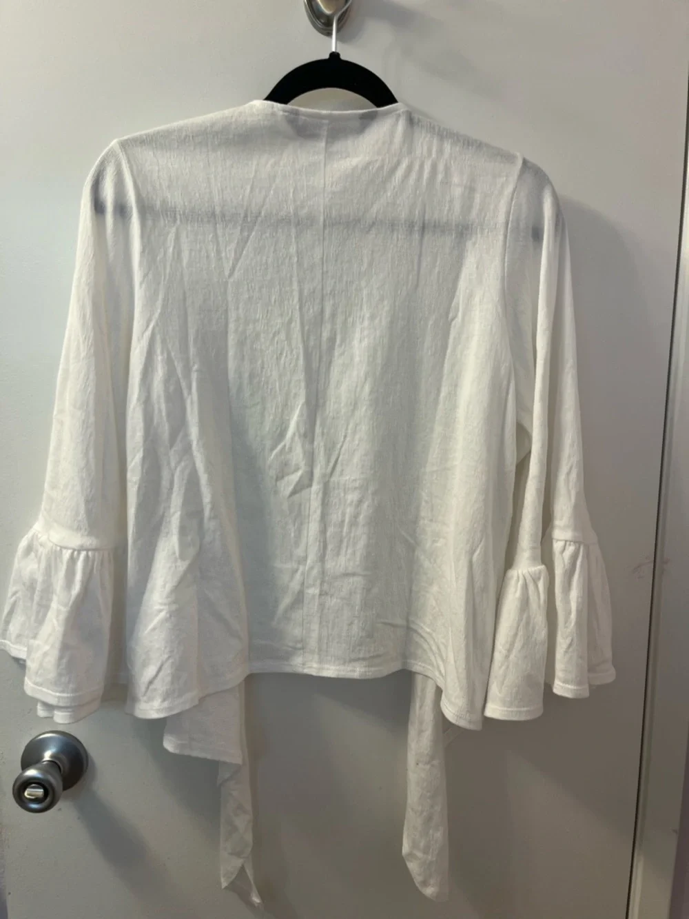 Colleen Lopez White Textured Open Front Top, Bell Sleeves-PTP 23-30/L 22 Pre❤️ - Picture 6 of 7